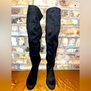 Black suede Gianni Bini over the knee heel boots